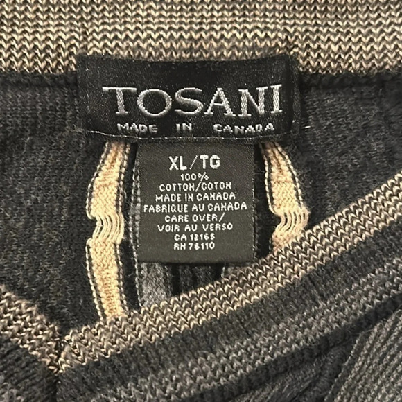 Tosani Canada Cotton Knit V Neck Long Sleeve Sweater Men Coogi Crosby Casual - Picture 4 of 6